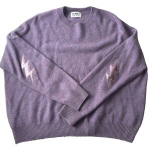 27 Miles Sachi Lightening Bolt Purple Heathered Cashmere Sweater S $260 EUC